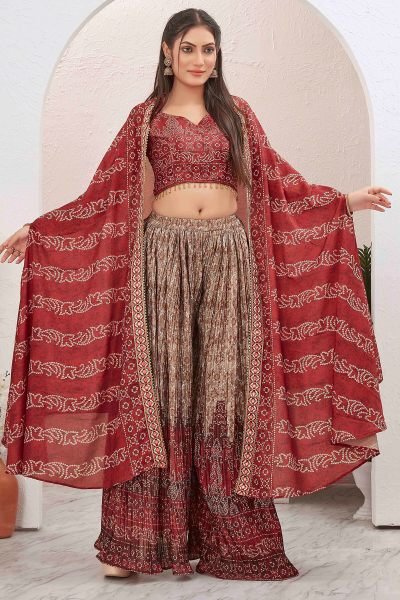 Ethnic Top with Palazzos   shrug 