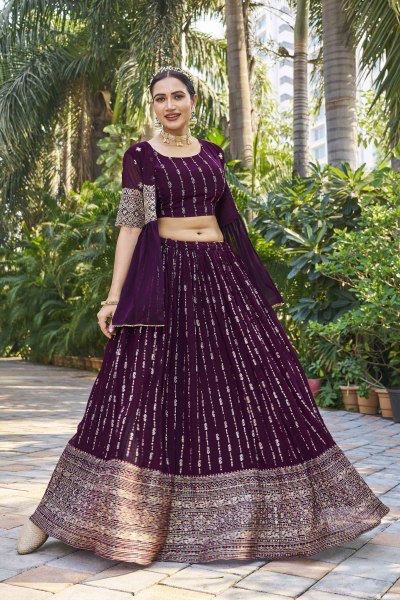 CRUSHED GEORGETTE LEHENGA WITH JACKET INDO-WESTERN LEHENGA