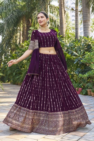 CRUSHED GEORGETTE LEHENGA WITH JACKET INDO-WESTERN LEHENGA