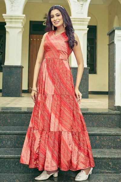 Bandhani Printed Ethnic Dress Ethnic Dresses