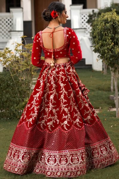 BLOOD RED BRIDAL LEHENGA BRIDAL LEHENGA