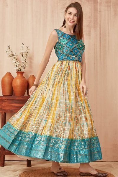 Blue Yellow Dress DRESSES