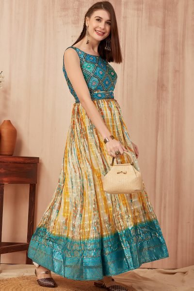 Blue Yellow Dress DRESSES