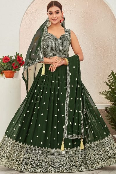 Bottle Green Lehenga Choli MEHENDI FUNCTION