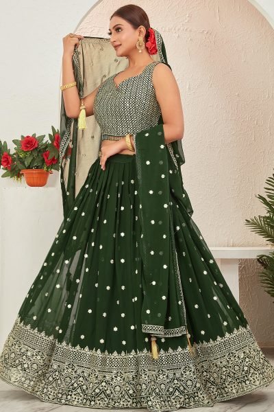 Bottle Green Lehenga Choli MEHENDI FUNCTION