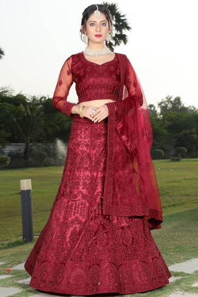 BRIDAL RED ETHNIC LEHENGA