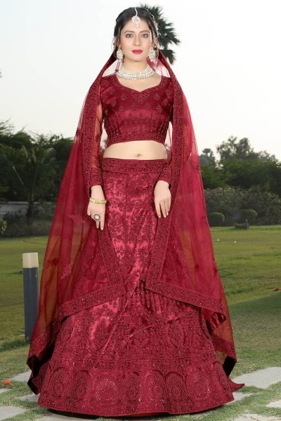 BRIDAL RED ETHNIC LEHENGA