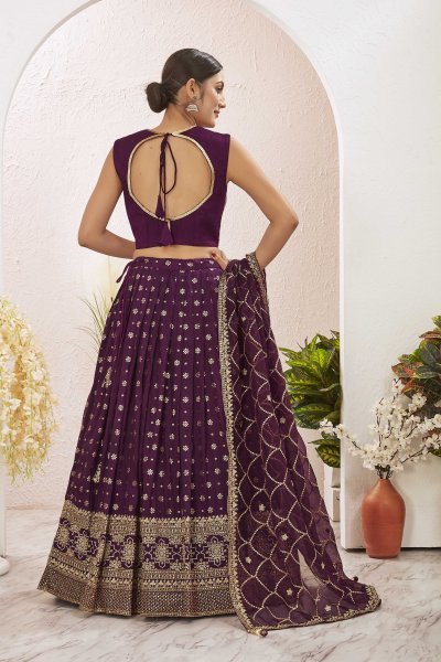 BURGUNDY JACQUARD LEHENGA CHOLI SIDERS LEHENGA