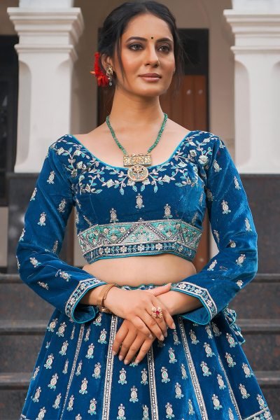 C  BLUE ETHNIC LEHENGA