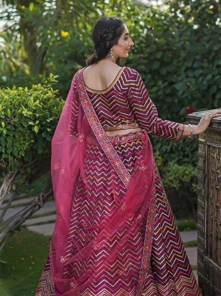 WINE ETHNIC LEHENGA