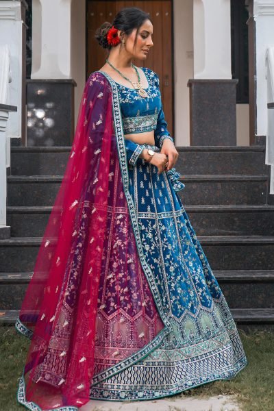 C  BLUE ETHNIC LEHENGA