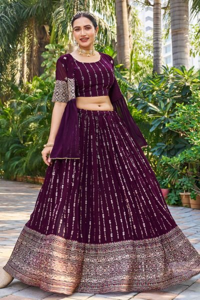 CRUSHED GEORGETTE LEHENGA WITH JACKET INDO-WESTERN LEHENGA