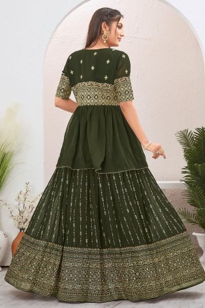 Crushed Grorgette Lehenga With Jacket INDO-WESTERN LEHENGA