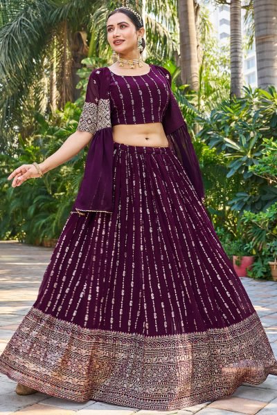 CRUSHED GEORGETTE LEHENGA WITH JACKET INDO-WESTERN LEHENGA