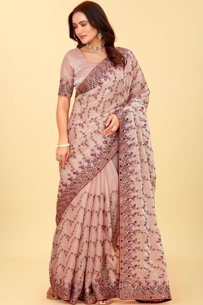 EMBROIDERY PURE MIRROR WORKED SAREE SAREE