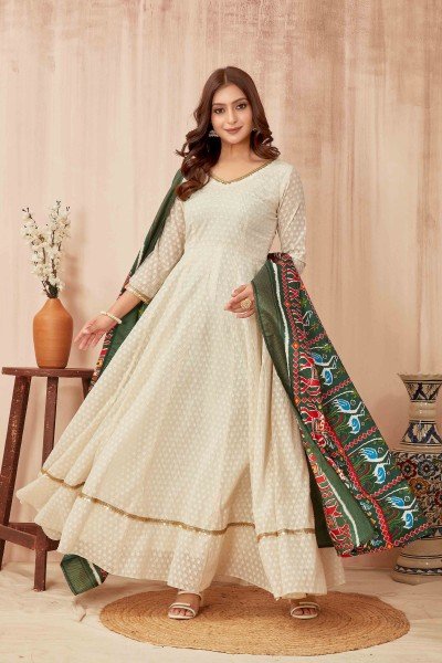 ETHNIC MOTIF GOWN WITH DUPATTA Ethnic Dresses