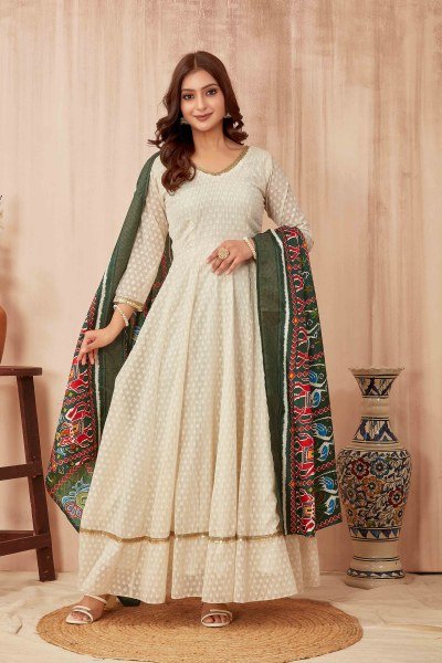 ETHNIC MOTIF GOWN WITH DUPATTA Ethnic Dresses