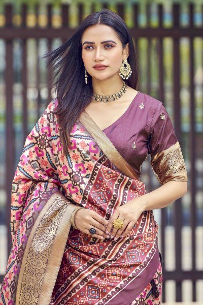 ETHNIC MOTIF PRINT SILK SAREE SAREE