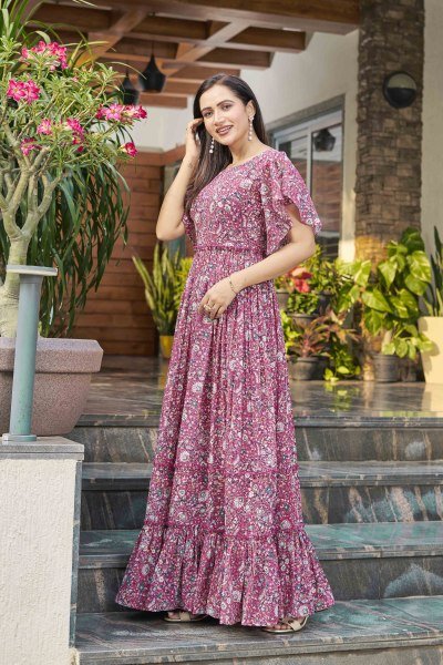 ETHNIC MOTIF PRINTED FIT AND FLARE DRESS DRESSES