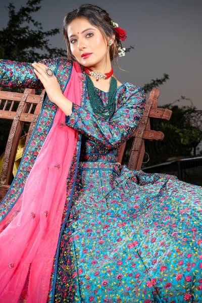 FIROZI PINK ETHNIC LEHENGA