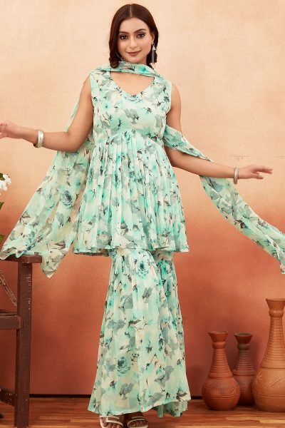 Floral Print Sharara Set SHARARA SET