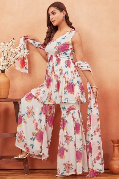 Floral Print Sharara Set SHARARA SET