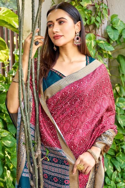 FLORAL PRINT SILK SAREE SAREE