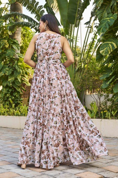 FLORALPRINT MULTI LAYERED FLAIRED DRESS DRESSES