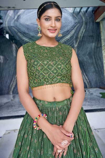 Green Lehenga Choli MEHENDI FUNCTION