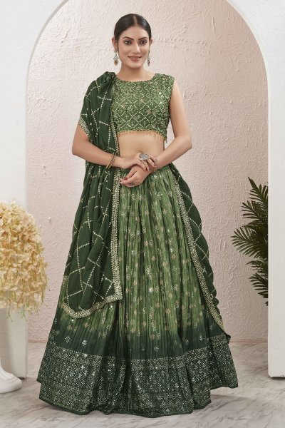 GREEN LEHENGA CHOLI MEHENDI FUNCTION