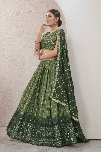 GREEN LEHENGA CHOLI MEHENDI FUNCTION