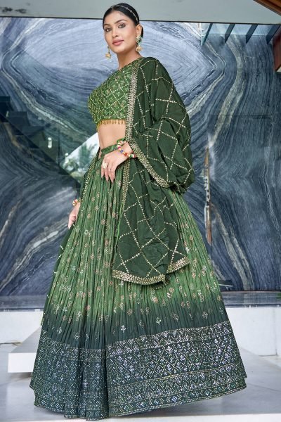 Green Lehenga Choli MEHENDI FUNCTION