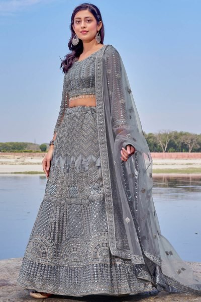 GREY ETHNIC LEHENGA