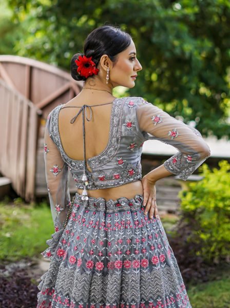 GREY   ETHNIC LEHENGA