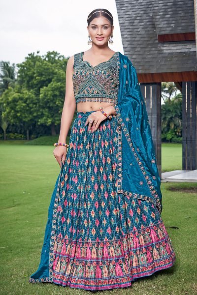 HANDWORKED AND DIGITAL PRINTED LEHENGA CHOLI GIRLISH LEHENGA