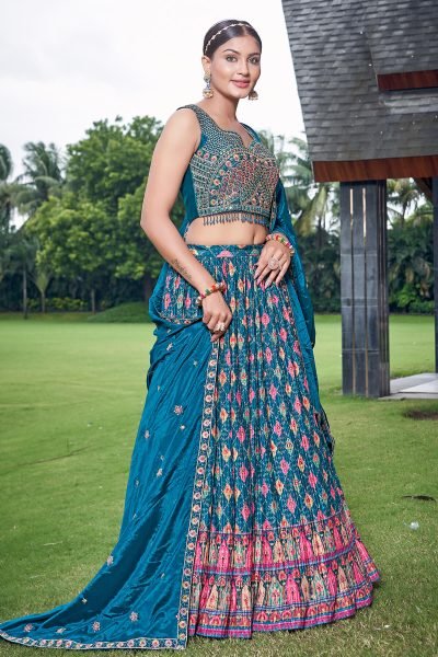 HANDWORKED AND DIGITAL PRINTED LEHENGA CHOLI GIRLISH LEHENGA