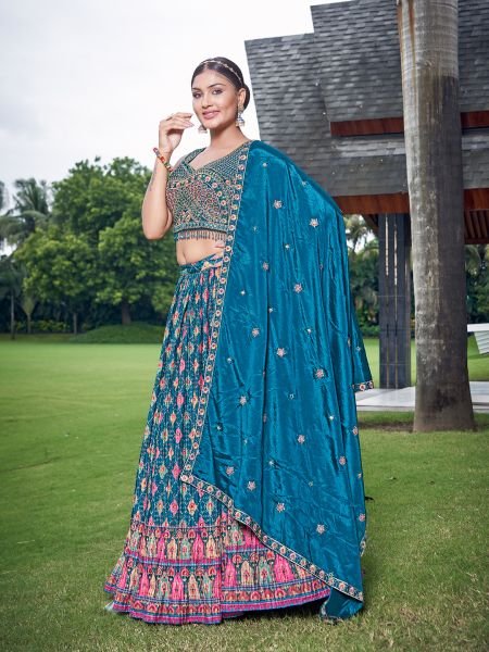 HANDWORKED AND DIGITAL PRINTED LEHENGA CHOLI GIRLISH LEHENGA