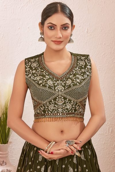 Jacquard Lehenga Choli MEHENDI FUNCTION