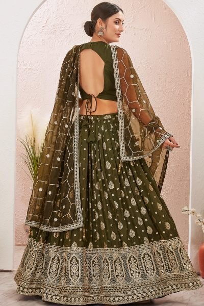 Jacquard Lehenga Choli MEHENDI FUNCTION