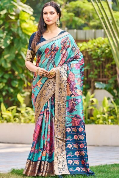 KALAMKARI PRINT SILK SAREE SAREES