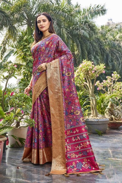 KALAMKARI PRINT SILK SAREE SAREE