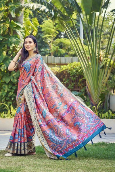 KALAMKARI PRINT SILK SAREE SAREE