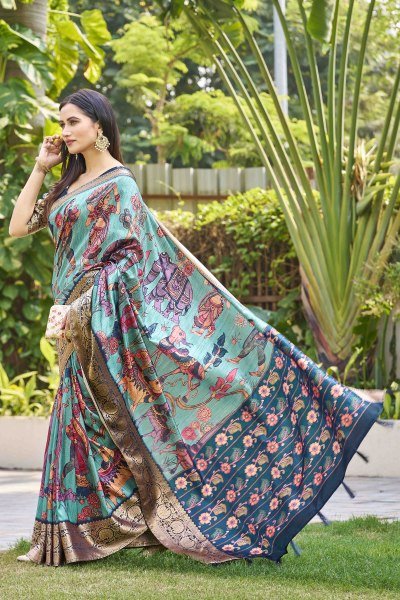 KALAMKARI PRINT SILK SAREE SAREE