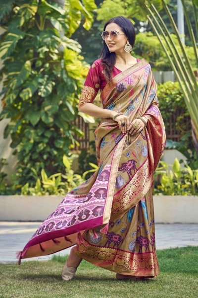 KALAMKARI PRINT SILK SAREE SAREE