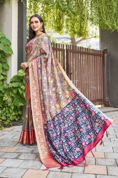 KALAMKARI PRINT SILK SAREE SAREE