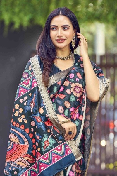 KALAMKARI PRINT SILK SAREE SAREE