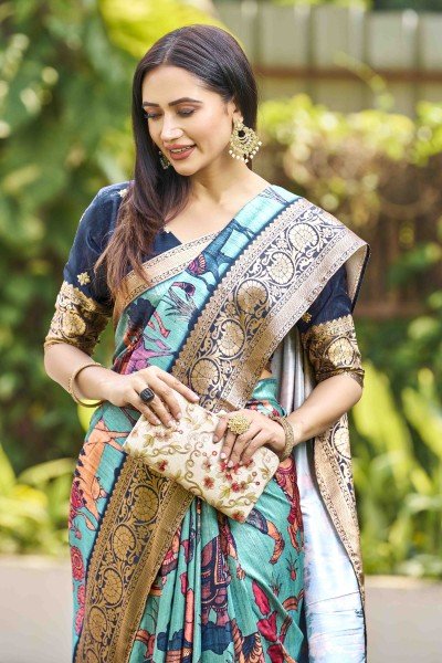 KALAMKARI PRINT SILK SAREE SAREE