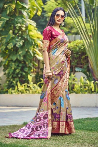 KALAMKARI PRINT SILK SAREE SAREE