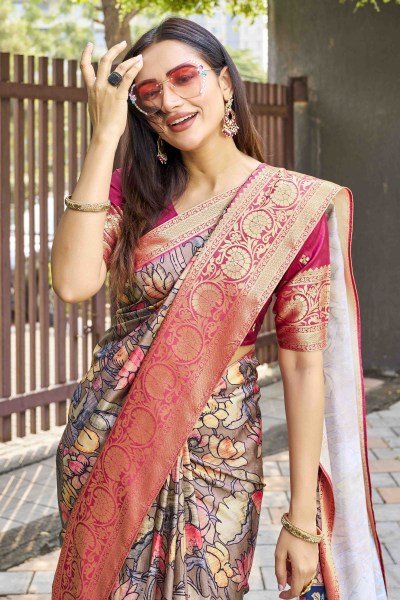 KALAMKARI PRINT SILK SAREE SAREE