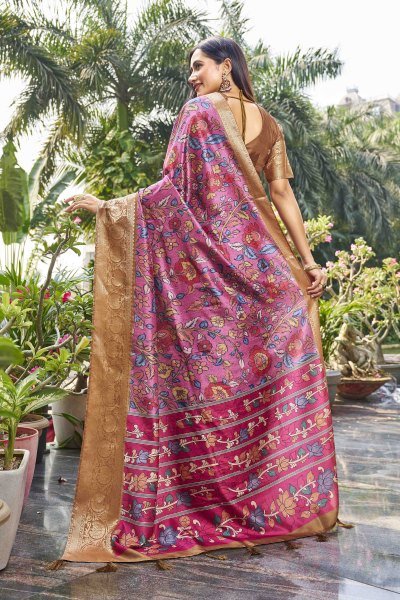 KALAMKARI PRINT SILK SAREE SAREE